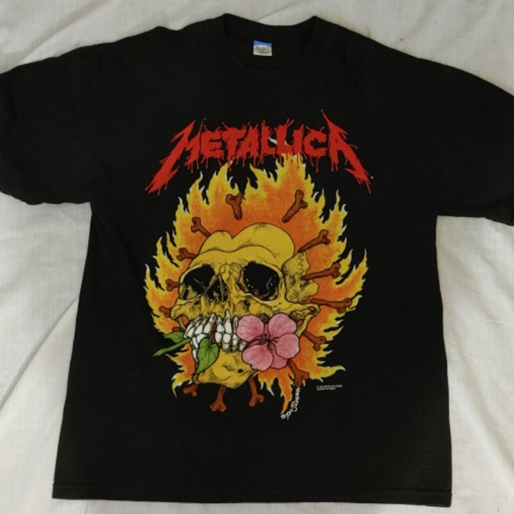 SOLD ON EBAY Vintage 1994 Metallica Flaming Skull Shirt XL